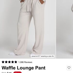 Waffle Lounge Pant — Cream Wide-Leg Cozy Knit